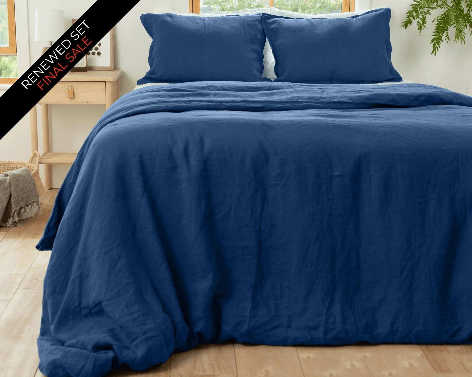Organic European Linen Duvet Cover Set | Solid Colors | Renewed