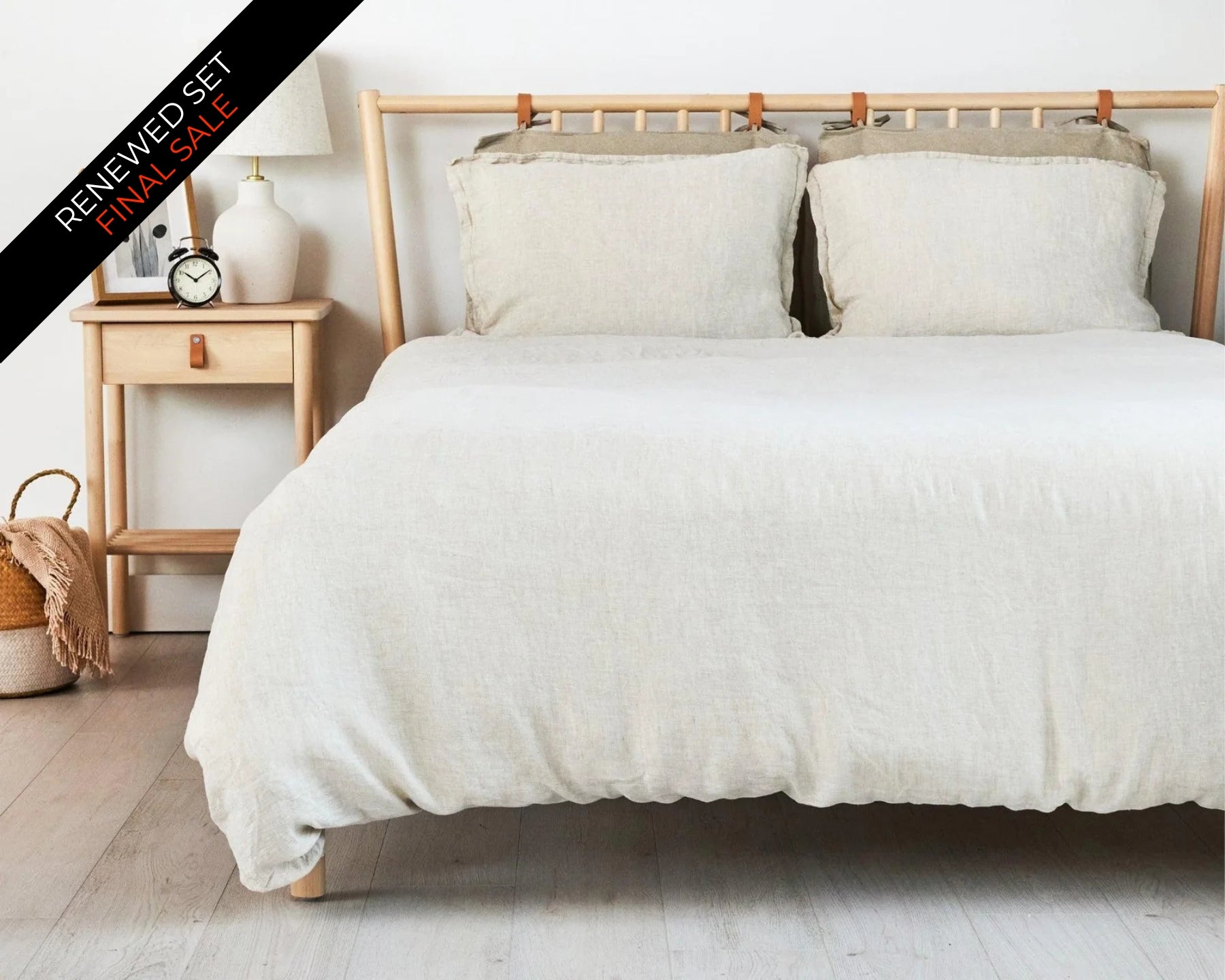 Organic European Linen Duvet Cover Set | Solid Colors | Renewed