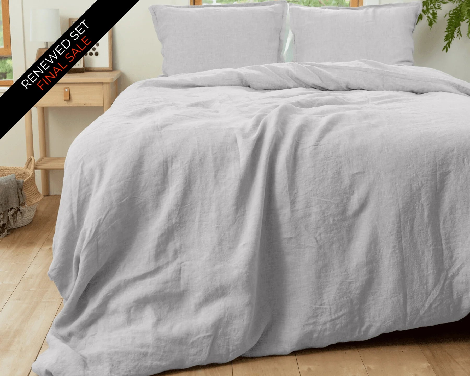 Organic European Linen Duvet Cover Sets | Solid Colors | Renewed