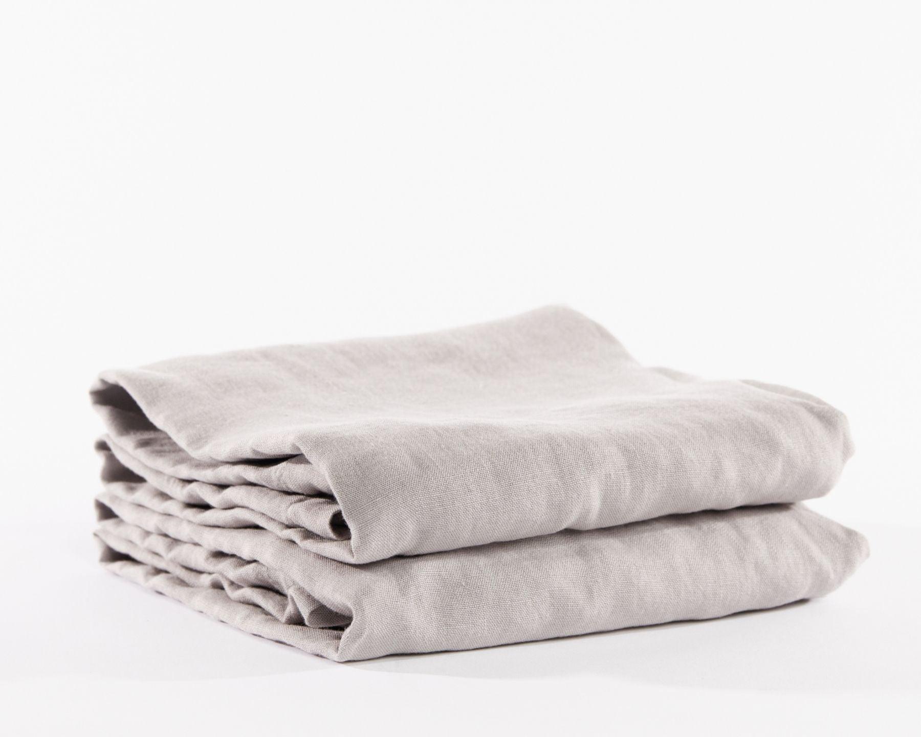 Light grey organic European linen pillowcases - Lysegrå (Agern)